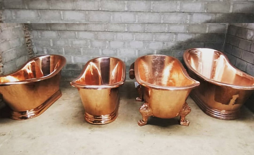 custom copper bathtub for villa bathroom