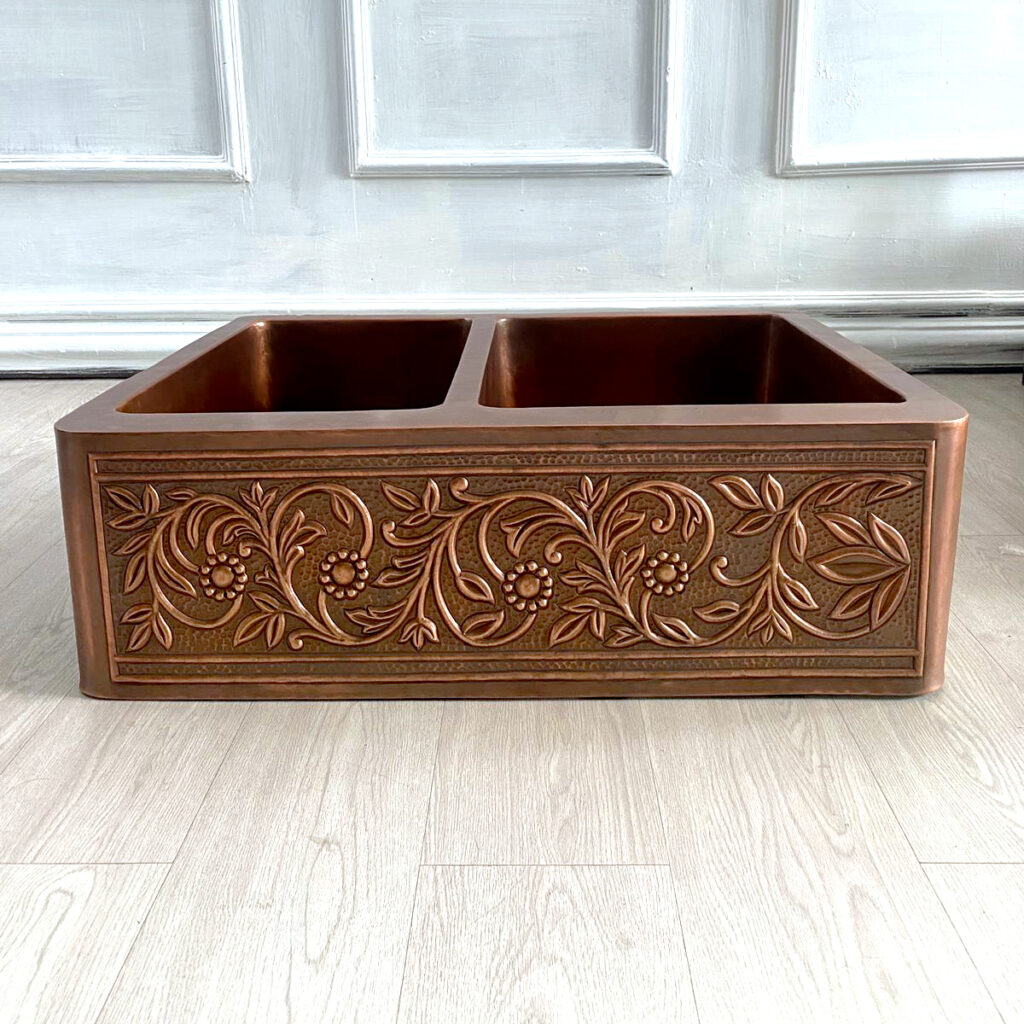 Handcrafted Double Bowl Undermount Copper Kitchen Sink