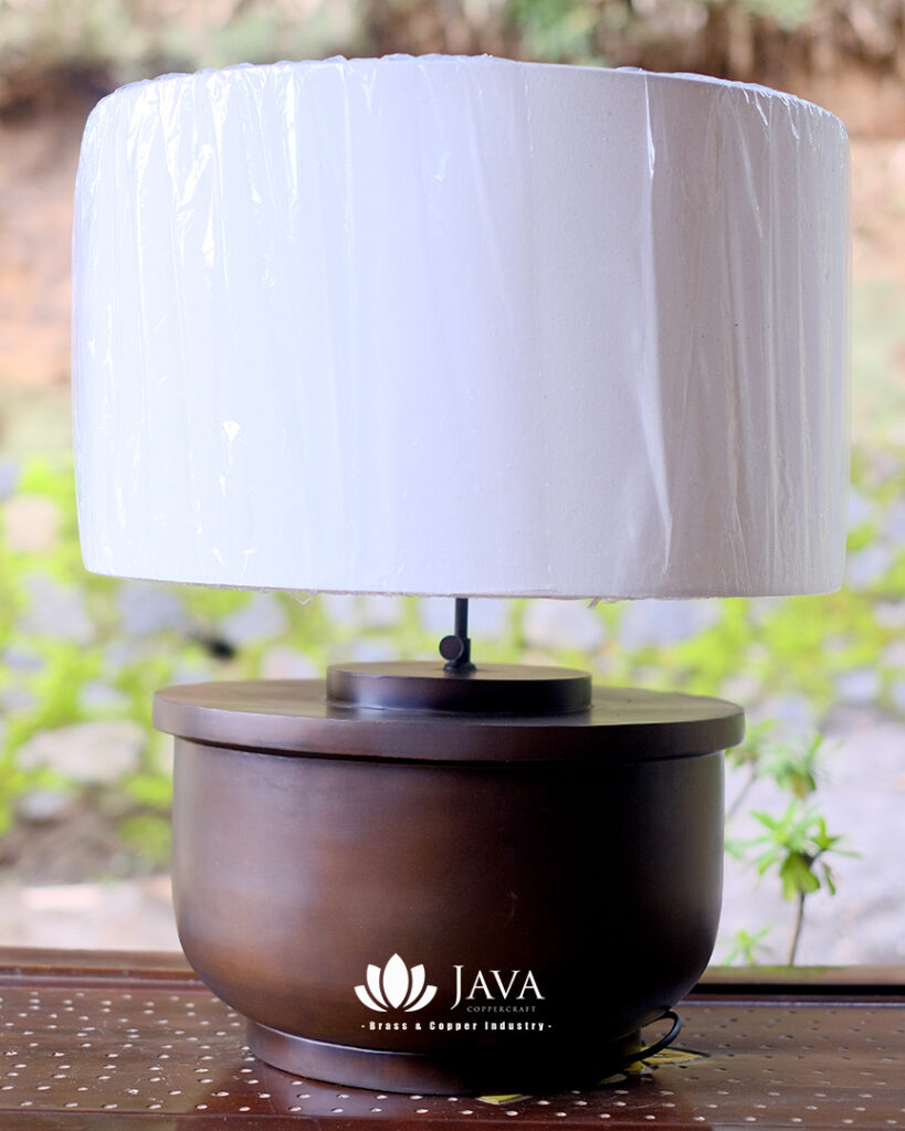 Custom copper table lamp
