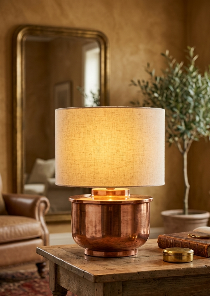 Living room copper table light